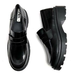 zara lug sole loafers